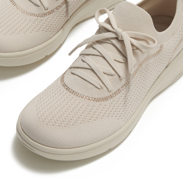 FITFLOP Super-Q Crystal-Trim Knit Slip-On Laced Sneakers (Women)