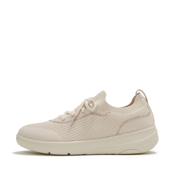 FITFLOP Super-Q Crystal-Trim Knit Slip-On Laced Sneakers (Women)