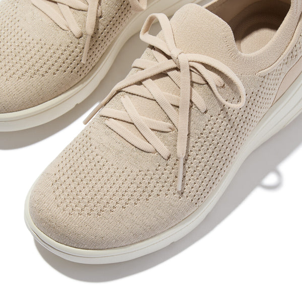 FITFLOP SUPER-Q KNIT SLIP-ON LACED SNEAKERS