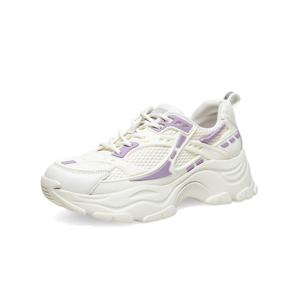 Hush Puppies Dad Shoes White with Purple (Women)