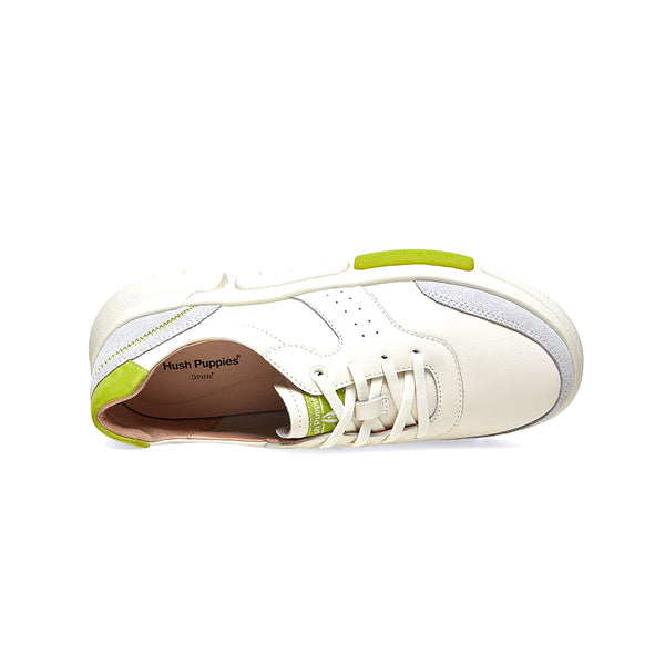 Hush Puppies Leisure Sneaker White with Green (Women)