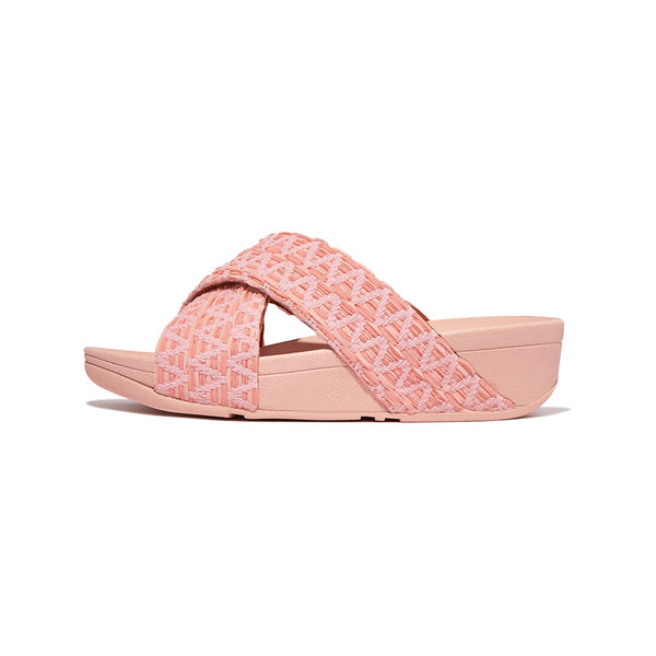 FitFlop - LuLu Geo-Webbing Cross Slides Sandals Pink (Women)